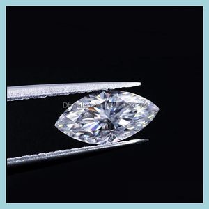 Lösa diamanter smycken lotusmaple 0.1ct - 3CT Moissanite Marquise Cut Diamant Real D Color FL Clarity Olive Shape Certified Stone var och en e