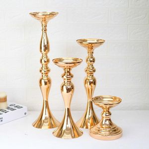 Świeczki Posiadacze 2 Pack Stand Column Candlestick Event Road Lead Flower Wazon Rack Stół Ślub Centerpieces Party Decor