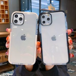 Przezroczyste przypadki telefoniczne Wyczyść TPU Powrót Pokrywa Wodoodporna Wzór Wstrząsowy Ochraniacz do iPhone 12 Pro Max 11 11Pro X XR XS 7 7P 8 8Plus