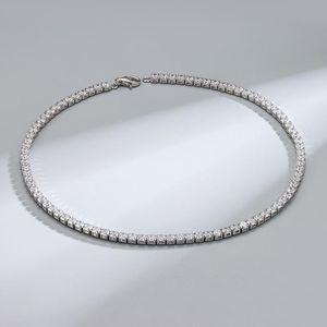 Łańcuchy Sprzedaż Dainty Hip Hop Biżuteria 925 Sterling Silver Tennis Łańcuch Naszyjnik 2mm 3mm 4mm Cubic Cyrkonia Dla Kobiet Mężczyzn