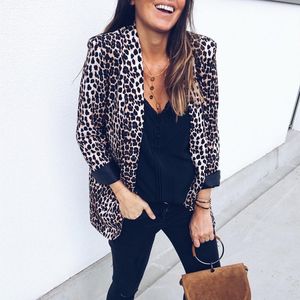 Autunno Inverno Leopard Print Jacket Women Suit Cappotti donna sexy Tasche mujer Sexy Snake Pattern Capispalla femminile femme 210507