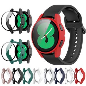 360 Custodie in vetro temperato per PC a copertura totale per Samsung Galaxy Watch 4 5 Watch5 Wath4 44mm 40mm Pellicola salvaschermo antigraffio All-around con pacchetto di vendita al dettaglio