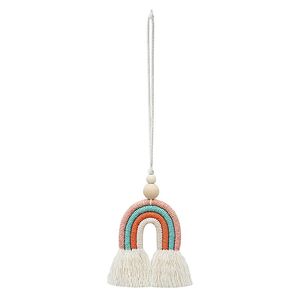 Inredning Dekorationer Heminredning Nordic Style Pendant Portable Woven Tillbehör Bakifrån Spegel Present Rainbow Bil Hängande prydnad