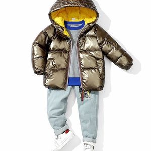 90% Duck White Down Winter Children's Roupas Espaço Jaqueta Boys and Girls Bebê Crianças Espessadas Curto Coat3-14T 211204