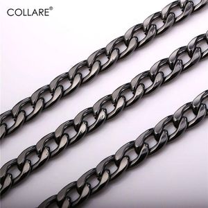 Collare Chain For Men Chocky Jewelry Gold Black Silver Color Cuban Link Necklace N416 Chains