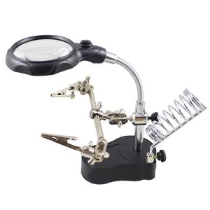 2022 Nova Lente de Magnifier Iluminada Magnifier de Desktop com LED Auxiliar Clipe Lupa Lupa para Reparação Industrial