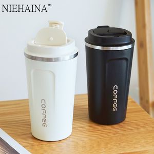 500/380ml Flask Kahve Kupa Dobble Kalınlaştırılmış Büyük Araç Seyahat Kupası Termosmug Hediyeler Vakum Bardakları