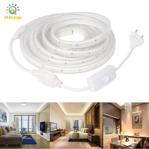 110V 220V LED Light Strip 2835 120LEDS / M IP67 À Prova D 'Água à prova d'água Luzes de corda de néon Iluminação de corda para sala de jardim decoração