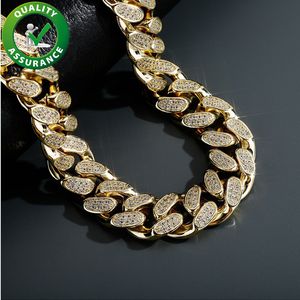 18mm Iced Out Cuban Link Chains Hip Hop Heavy Necklace Luxury Designer Cubic Zirconia Smycken Mens Armband Rapper Tillbehör