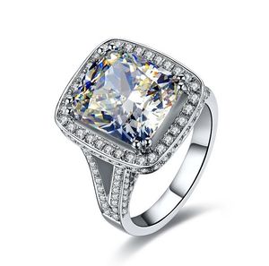 Solide Platin PT950 Vintage 8CT Kissen Diamant Frauen Hochzeit Verlobungsring Perfekte Schmuck Geschenk Für Mädchen Dauerhafte Ewigkeit