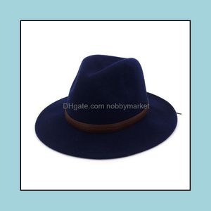 ワイドブリム帽子キャップ帽子、スカーフグローブファッションアッサリービンテージTrilby Cap 100％ウール秋冬Fedora Jazz Hatクラシックパナマフェル