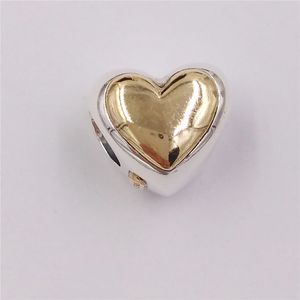 Gioielli estetici in argento sterling 925 pandora 14k cavigliere con ciondolo a forma di cuore dorato a cupola carini braccialetti fai da te per donne adolescenti collana con perline braccialetto 799415C00