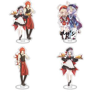 Hot Game Anime Genshin Impact x Sexy Characters Noelle Diluc Gm Acrylic Figure Stand Model Plate Holder Boy Collect Fans Gift Y0728