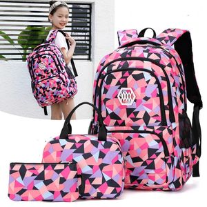 Ryggsäck Unisex Fashion Barn Hight Quality School Bags Set Girls Primär 3 st Princess SchoolBags Kids Mochilas Escolar Infantil