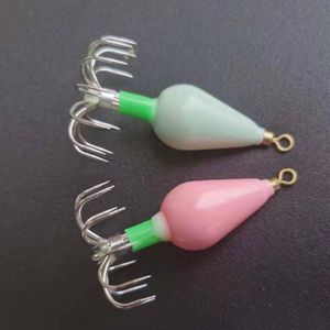 Fishing Hooks 10pcs Luminous Squid Jigs HooksProfessional Octopus Cuttlefish Lure Bait Fishhook For Outdoor Accessories