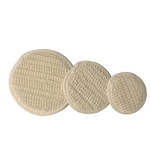 8cm/10cm/12.5cm Round Natural Cambric Sponge Bath Shower Cleaning Sisal Pad Scrubber