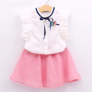 Completi di abbigliamento per ragazze Summe Top + Gonna 2 pezzi Completi per bambini Vestiti per bambini Toddler Girl Kid 210528