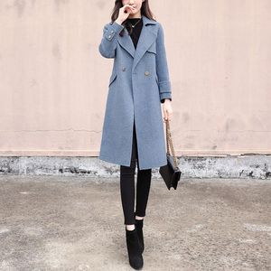 Women's Wool & Blends Korean Winter Woolen Coat Female Long Section Loose Coats Jackets Elegant Women' Women