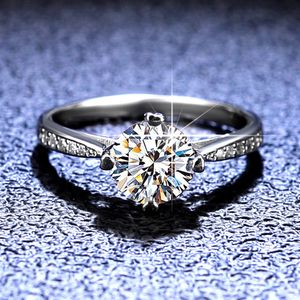 Diamant utmärkt klippa d färg högkvalitativ ring silver 925 platina bröllop smycken