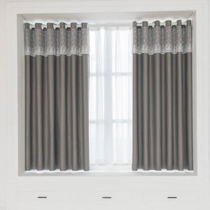 Curtain & Drapes Beautiful Lace Blackout Short Curtains For Bedroom Living Room Hall Kitchen Gray Window Spot Custom