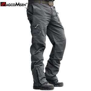 MAGCOMSEN Military Men's Casual Cargo Pants Cotton Tactical Black Work Trousers Loose Airsoft Shooting Hunting Army Combat Pants 210810