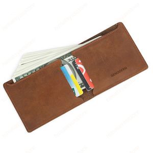 Minimalist Men's Ultra Slim Wallet for Men Genuine Leather Purses Simple Style Man Short Wallets
