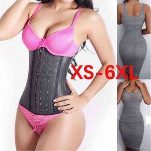 Kobiety Shapewear Gorset Waga Utrata Body Shaper Lateksowa Talia Trener Cincher Trymer Hourglass Pas Długie Torso Fajas 9 Stalowa kość 210402