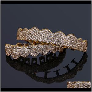 Grillz, Dental Body Drop Delivery 2021 Hip Hop Jewelry Hipsters Diamond Dientes Grillz Teeth Gold Luxury Designer Iced Out Grills Hiphop Rapp