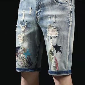 Herren Jeans 2022 Herrenhosen Schuhe Shorts Jean Kokosnussbäume Graffiti zerrissen Capris Shkinny Jeans Designer Männer Kleidung