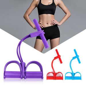 4 Tüp Direnç Bantları Lateks Pedalı Egzersiz Sit-up Çekme Halat Genişletici Elastik Bantlar Yoga Ekipmanları Spor Sakız Egzersiz H1026