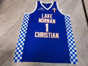 Raro camisa de basquete homens jovens mulheres vintage # 1 mikey lago norman cristão norte faculdade tamanho S-5XL personalizado qualquer nome ou número
