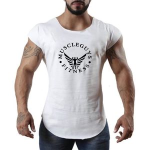 Muscle Muscle Bodybuilding Fitness Fitness Mens de Manga Curta T-shirt Academias Camisa Dos Homens Slim Fit Tights Brand Fitness T Shirt Tops 210421
