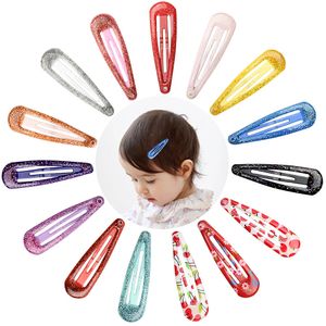 Baby Girls Bling Barrettes Clips Hairpins Spädbarnsgodis Färg Hårgrips Barn solid inslagna säkerhet BB Hårklipp Barn Hårtillbehör YL013