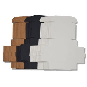 50pcs Black White Kraft Paper Folding Box Blank Cardboard Packaging Mini Handmade Soap DIY Craft Jewelry Gift 210805