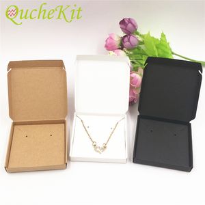 50st Cardboard Smycken visar lådor för hängsmycke / örhänge / halsband Bärande väskor Smycken gåvor Presentförvaring