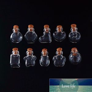 Small 1PCS Multi-Functional Mini Glass Bottles Key Chain Pendants Wishing With Cork Vial Arts For Bracelets