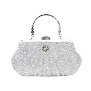 Crystal Bridal Luxury goods Evening Purses And Clutch Bag Formal Wedding Handbags Synthetic Pearl Women metal hand bags