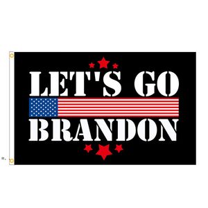 90 * 150 cm Andiamo Brandon Bandiera per il 2024 Trump Presidente Elezioni Bandiere Decorazione del giardino esterno RRF11476