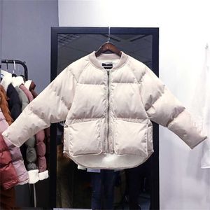 Han Edition Harajuku Cotton-wyściełana kurtka zima krótki akapit w dół bawełny wyściełane ubrania kobieta zrelaksowany joker chleb chic c 210930