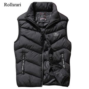 L-8XL Gilet Uomo Autunno Primavera Moda Cappotti Gilet uomo imbottito in cotone Gilet uomo senza maniche Gilet ispessimento casual 106 210925