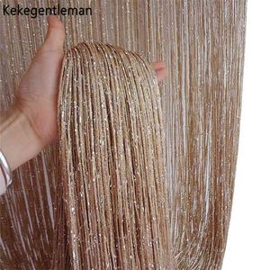 Beaded String Curtain Door Curtain Beads Thread Curtains Window Wall Panel Room Divider Doorway Home Living Room Wedding Decor 210913