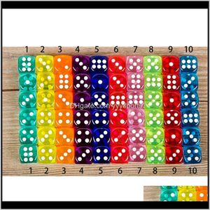 Set 10 colori di alta qualità da gioco a 6 lati per Board Club Party Family Games Dungeons e Dragon Dice VRB9N TZM2X