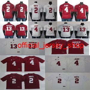 Alabama Crimson Tide Jerseys 13 Tua Tagovailoa Jersey 4 Jerry Jeudy 2 Jalen Hurts NCAA College Football Jersey Rot Weiß genäht 150TH