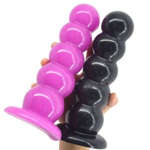 NXY Anal sex toys Big Five Beads Anal Dildos Suction Cup Butt Plug Massager Ball Anal Plugs Toys For Women Men Adults Products Big Butt Girl Sex 1123