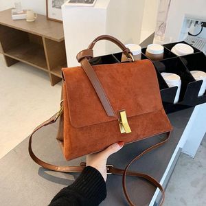 Süet Deri Siyah Crossbody Çanta Kadınlar Için 2021 Moda Kesesi Ana Kese Kadın Omuz Çanta Ve Scarves Çantalar Ile Çantalar