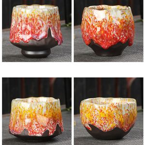 Grande tazza da tè Tianmu Jianzhan Ceramica grezza Master Tazza da tè regalo Legna da ardere Ru Kiln Tazza d'acqua in ceramica