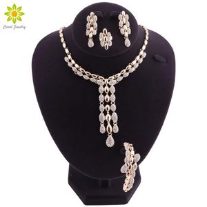 Earrings Necklace Nigerian Wedding African Beads Jewelry Set Gold Color Turkish For Women