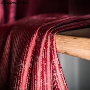 Gardin draperier 2021 högprecision gardiner för levande matsal sovrum lyxig röd tjock ren färg jacquard fönster