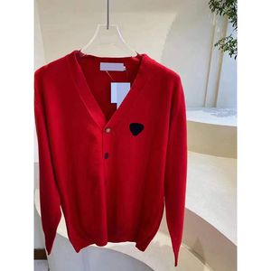 Moda feminina malhas cardigan impresso com amor solto casual com decote em v camisola confortável roupas quentes designer roupas femininas