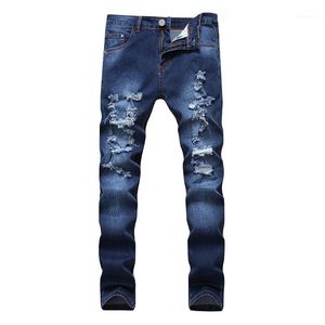 Men's Jeans Summer Ripped Cuffed Trousers Male Feet Slim Korean Version Of Harem Pants Youth Trend